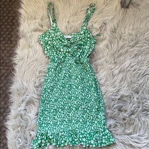 Bershka summer green dress